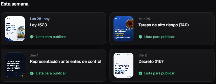 Semana de publicaciones listas en el software de Efectuando: Ley 1523, tareas de alto riesgo, baterías de riesgo psicosocial y más.